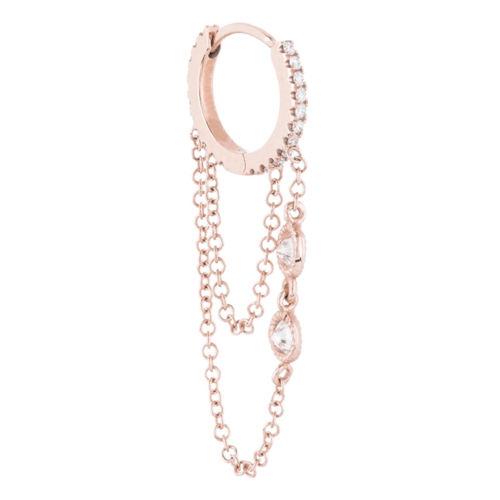 Lady Daisy diamond chain hoop in rose gold